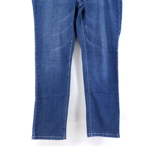 White House Black Market Womens Size 8 Straight Leg Denim Jeans Blue Mid-Rise - Picture 5 of 9